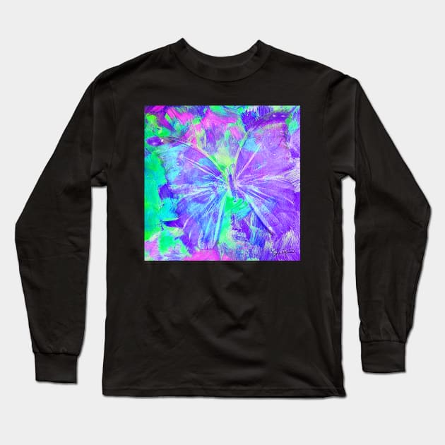 Purple Butterfly by Jan Marvin Long Sleeve T-Shirt by janmarvin